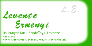 levente ermenyi business card